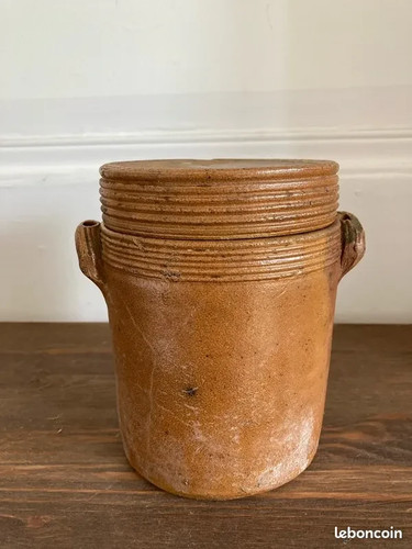 Pot confit ancien - pot, grès