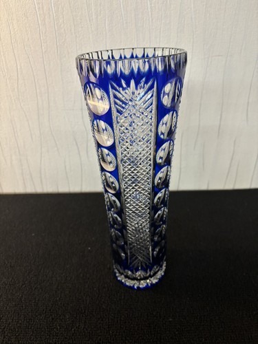 Grand vase overlay bleu