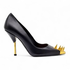 Alexander McQueen Punk Spike Talon Cuir Escarpins Noir EU 38 US 7,5 - Neuf 995 $