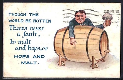 Carte postale homme tonneau - postale,