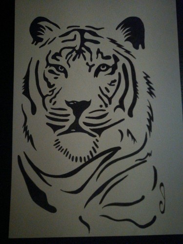 Dessin encre un tigre - à, d'un