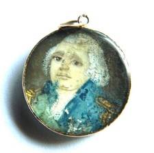 médaillon avec miniature Louis XVIII monture or 1814.1815