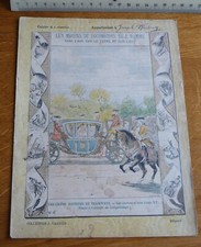 Ancien Protège-cahier Couverture "LES CARROSSES SOUS LOUIS XV