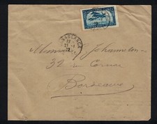 Maroc 1922 Casablanca–France lettre affranchie timbre avion 75c YT PA1 rare