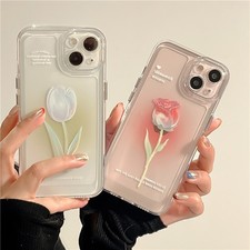 Coque transparente tulipe