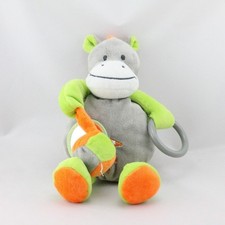 Doudou ane gris vert orange