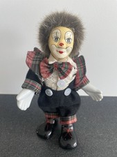 Vintage Poupée Clown Porcelaine Ancienne Bibelot Statue Figurine Cirque 18cm