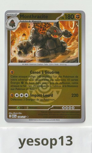 Carte pokémon monthracite - carte,