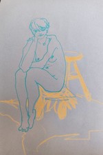 Aquarelle nu feminin - modèle