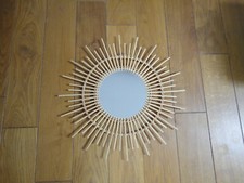 ANCIEN MIROIR SOLEIL EN ROTIN/