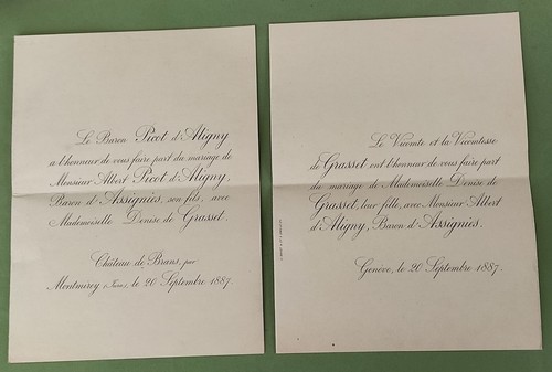 Faire part mariage 1887 - faire,