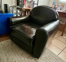 Fauteuil club cuir marron