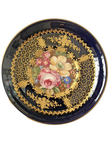 Assiette porcelaine bleu - en,