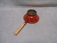 Passoire Egouttoir Vintage en tole émaillée et manche bois