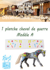 Custom Playmobil Décalcomanie adhésive - Indien- Western - cheval de guerre -  A