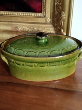 Ancienne terrine en grès vert