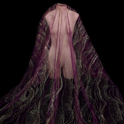 Maille sequin tissu doré - sequin,