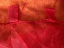 PAIRE DE RIDEAUX VOILAGE ROUGE ( 04/03/08-23B ) PASSE TRINGLE