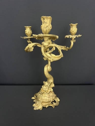 Candélabre bronze doré à - candélabre,