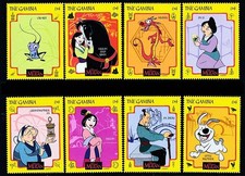 GAMBIE 1998 DISNEY - MULAN #1 MNH CHEVAUX