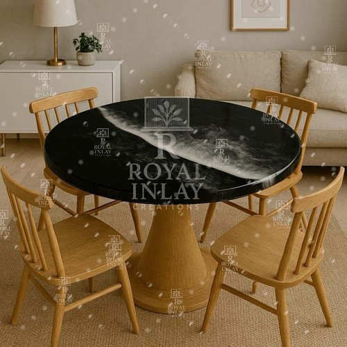 Table basse ronde artisanale - table,