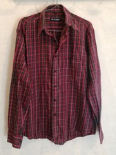 Chemise rouge à carreaux coton polyester confort T38 Gil D'Auray (4407080)