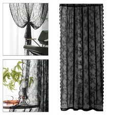 Rideaux en filet à fleurs noires, panneau de rideau de fenêtre pour décor de