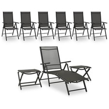 Salon de Jardin 9 pcs Noir et