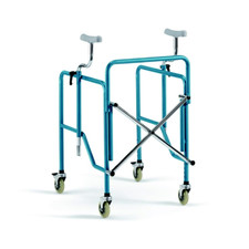 KSP Déambulateur pliable R11 pour personnes âgées et handicapées, 4 roues Bleu