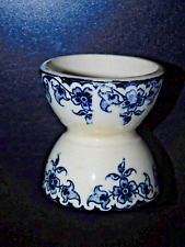 ANCIEN COQUETIER  DIABOLO DECOR FLORAL BLEU