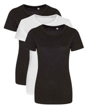 T-Shirt Femme Tri-Blend À Manches Courtes Col Rond Just Tees