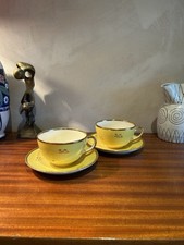 Duo de tasses et sous-tasses Villeroy & Boch – Jaune doré vintage