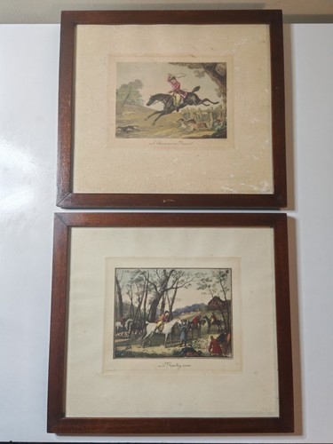 Paire gravures chasse à - gravures,
