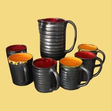 SERVICE A ORANGEADE 7 PIECES SIGNÉES  FERNAND BAUDAT 1950