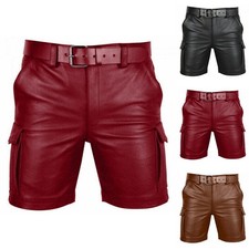 Short homme en cuir PU pour