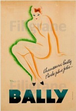 BALLY CHAUSSURES Rtyq - POSTER HQ 50x70cm d'une AFFICHE VINTAGE