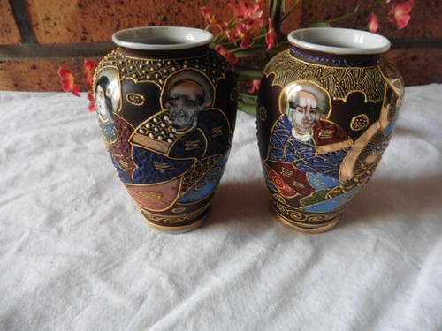 Satsuma japon vases - satsuma,