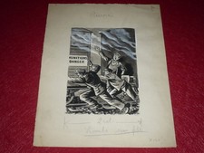 [DESSIN PRESSE BD] MARCEL THIERRY ORIGINAL Encre Aquar. Train Munitions Danger