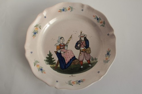 Plat faïence quimper - faïence, hb