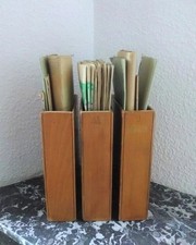 3 casiers de rangement de bureau en bois (vintage)