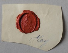 Cachet cire Hay Armoiries Blason sceau