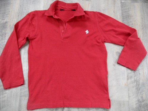 Polo manches longues rouge - polo,