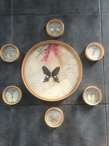 Plateau vintage bambou - , rotin