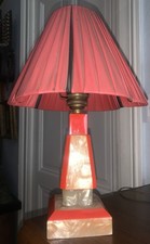 lampe veilleuse vintage 1940's 1950's bakélite galalithe rouge marbré fonctionne