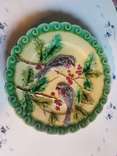 Assiette barbotine majolique - assiette,