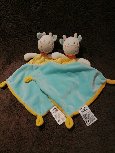 Doudou plat vache - , blanc