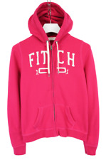 Hoodie Femme ABERCROMBIE & FITCH Taille M Zippé Complet Poches Capuche Logo Rose