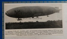 DIRIGEABLE R 34 ZEPPELIN   1929 document photo print