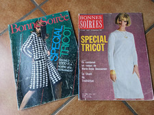Lot de 2 magazines Bonnes Soirées 1965 et 1966  Spécial TRICOT + PATRON manteau