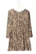 H&M Robe à manches longues Dames Robe T EU 44 blanc cassé-brun style décontracté